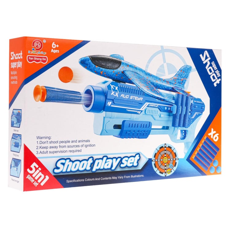 5in1 Airplane Launcher Gun Blue