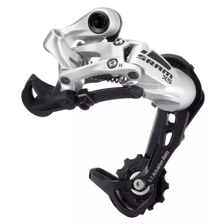 Galinis pavarų perjungėjas SRAM X5 medium cage 9-speed silver