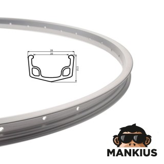 RIM, 28 WHEEL 36 SPOKES ALU SILVER
