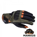 LS2 AIR RAPTOR MAN GLOVES GREEN BLUE H-V ORANGE XL