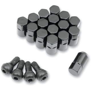 LUG NUTS 10MM BLACK 16-PACK