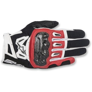 SMX-2 AIR CARBON V2 PERFORMANCE LEATHER GLOVES BLACK/RED/WHITE LARGE