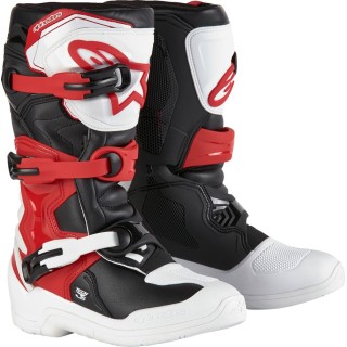 BOOT TECH3S YTH WT/BK/R 6