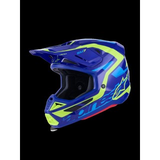 HELMET SM7 DEED BLUE/YEL XL