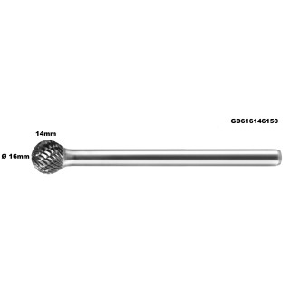 Prailginta freza kietmetalio D apvali 16 x 14mm
