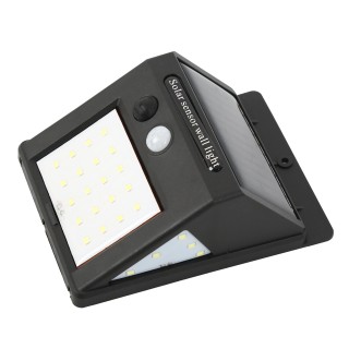 Sieninis šviestuvas su saulės baterija ir judesio jutikliu 6W 5500K LED