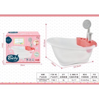 Doll Accessories Bathtub with Shower