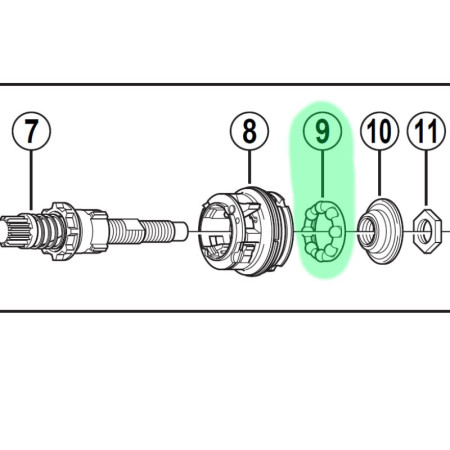 Guoliai įvorei Shimano SG-3C40 7/32X8