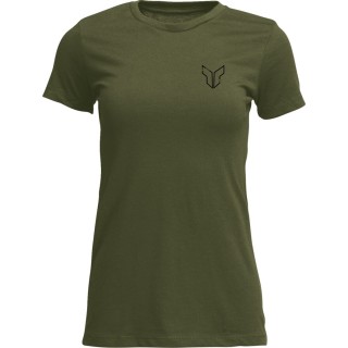 TEE WOMENS PATCHED UP MIL GRN