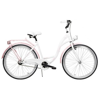 Dviratis AZIMUT City Lux 26" 2023 white-pink
