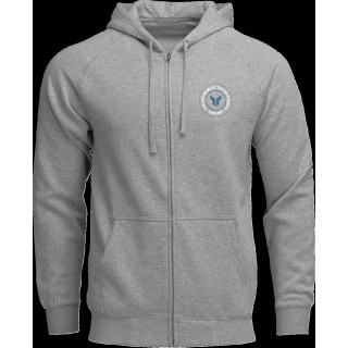 HOODIE ZIP UP BADGE HTR GRAY L
