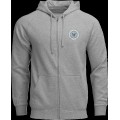 HOODIE ZIP UP BADGE HTR GRAY X