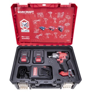 Akumuliatorinis smūginis veržliasukis 1/2'' 850nm WORCRAFT 20V LI-ION (XCUBE dėžė)