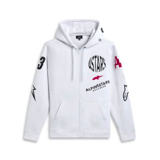 HOODIE ZIP VARIEGATE WHITE M