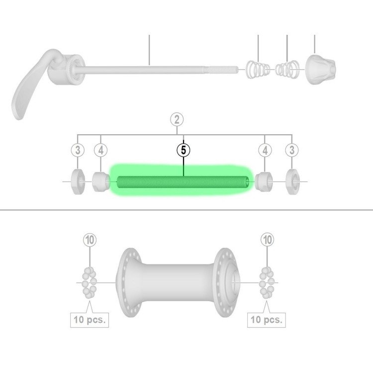 Priekinės įvorės ašis Shimano HB-RM50 QR M9x108mm