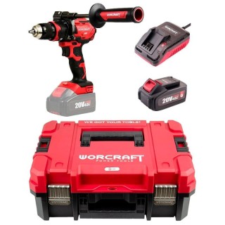 Akumuliatorinis suktuvas-gręžtuvas su kalimu WORCRAFT 20V LI-ION (XCUBE dėžė)