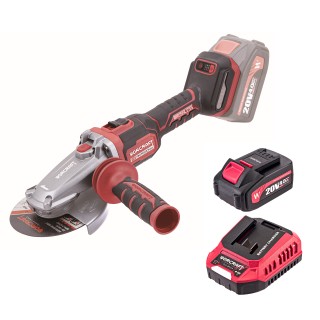 Akumuliatorinis šlifuoklis kampinis (plokščia galva) WORCRAFT 125mm 20V LI-ION