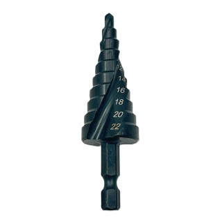 Grąžtas pakopinis HSS 4.0-22.0mm (Co) 1/4" (HEX)