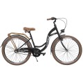 Dviratis AZIMUT Vintage 26" 3-speed 2023 black-cream matt