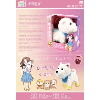 White remote control dog with repeat function