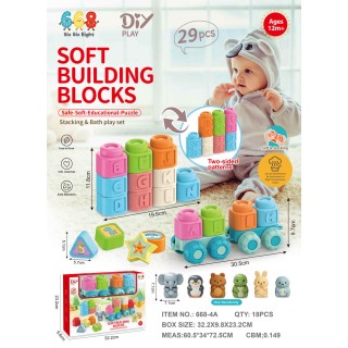 Set of soft bricks Letters + Locomotive