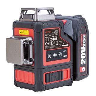 Akumuliatorinis lazerinis nivelyras 360 x3D 12 linijų (žalias) WORCRAFT 20V 2.0Ah LI-ION (XCUBE dėžė)