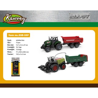 Metal Tractor and Harvester Set + Trailers