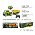 Green tractor 1:24 with remote control Mercedes Benz + Yellow trailer