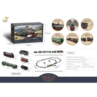 Retro train with Smoke, Sound and Lights 185x113 cm