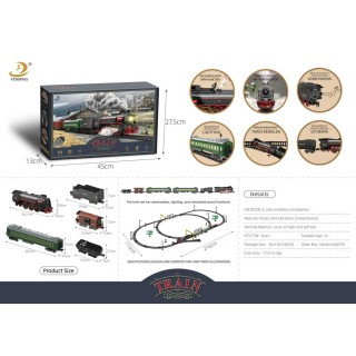 Retro railway with Smoke, Sound and Lights 216x113 cm