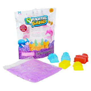 Purple kinetic sand with 5 castle-shaped moulds