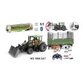 Green Tractor with Trailer R/C 1:20 + Animals